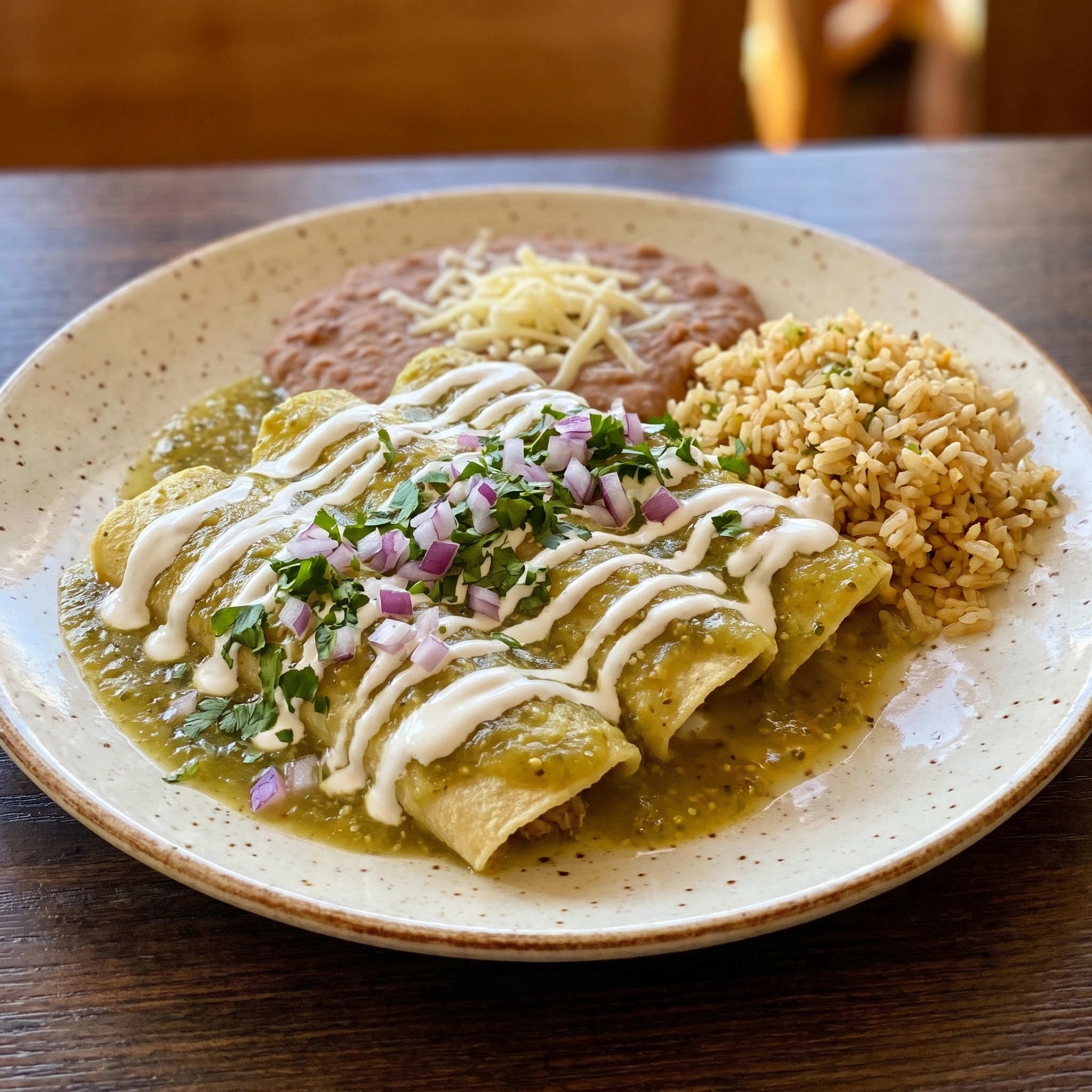 Enchiladas baked in house-made sauce with melted cheese at Habaneros Mexican Grill in Leduc, Alberta